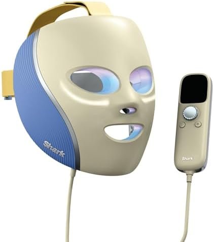 Shark CryoGlow LED Face Mask in Starlight Dream colour showing the interior cooling points and LED lights.